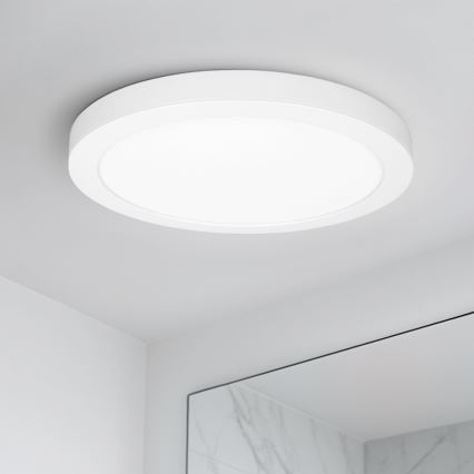 LED 2-in-1 surface/recessed panel 18W/230V 3000/4000/6000K Ø22.5 cm IP54 white