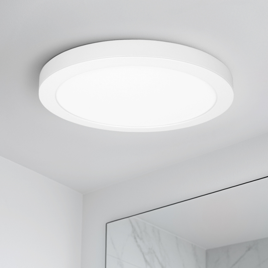 LED 2-in-1 surface/recessed panel 18W/230V 3000/4000/6000K Ø22.5 cm IP54 white