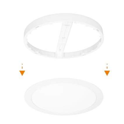 LED 2-in-1 surface/recessed panel 18W/230V 3000/4000/6000K Ø22.5 cm IP54 white