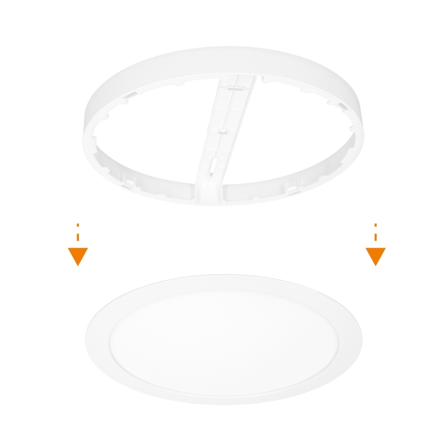 LED 2-in-1 surface/recessed panel 18W/230V 3000/4000/6000K Ø22.5 cm IP54 white