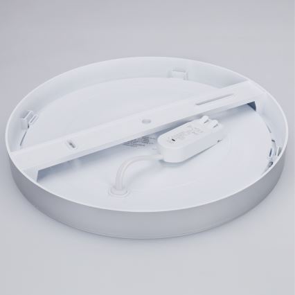 LED 2-in-1 Surface-mounted/Recessed Panel 24W/230V 3000/4000/6000K Ø 30 cm IP54 Silver