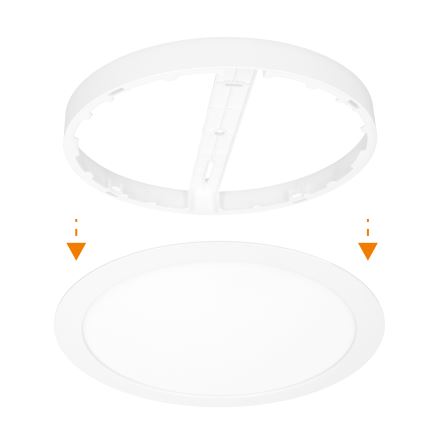 LED 2-in-1 surface/recessed panel, 24W/230V, 3000/4000/6000K, Ø 30 cm, IP54, white