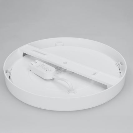 LED 2-in-1 surface/recessed panel, 24W/230V, 3000/4000/6000K, Ø 30 cm, IP54, white