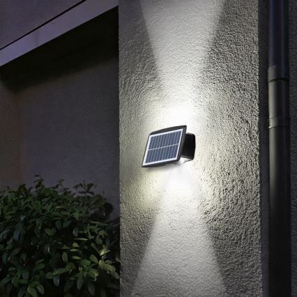 LED Solar Wall Light, LED/3.7 V, IP44, 1200 mAh