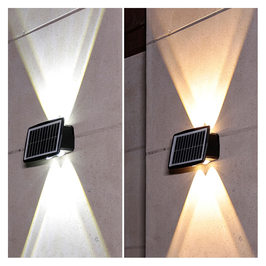 LED Solar Wall Light, LED/3.7 V, IP44, 1200 mAh