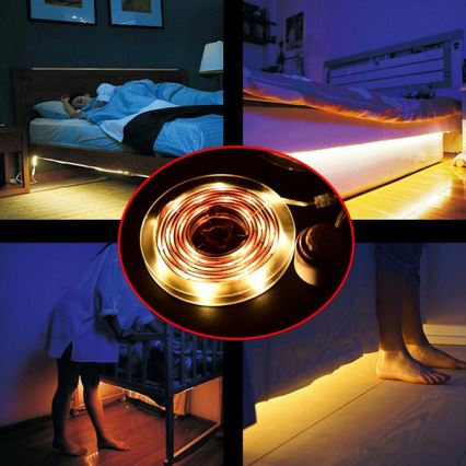 LED strip with sensor 4xAAA 3000K 1m