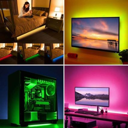 LED RGB Dimmable strip for TV LED/6W/5V Wi-Fi Tuya + remote control 0,5m