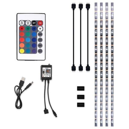 LED RGB Dimmable strip for TV LED/6W/5V Wi-Fi Tuya + remote control 0,5m