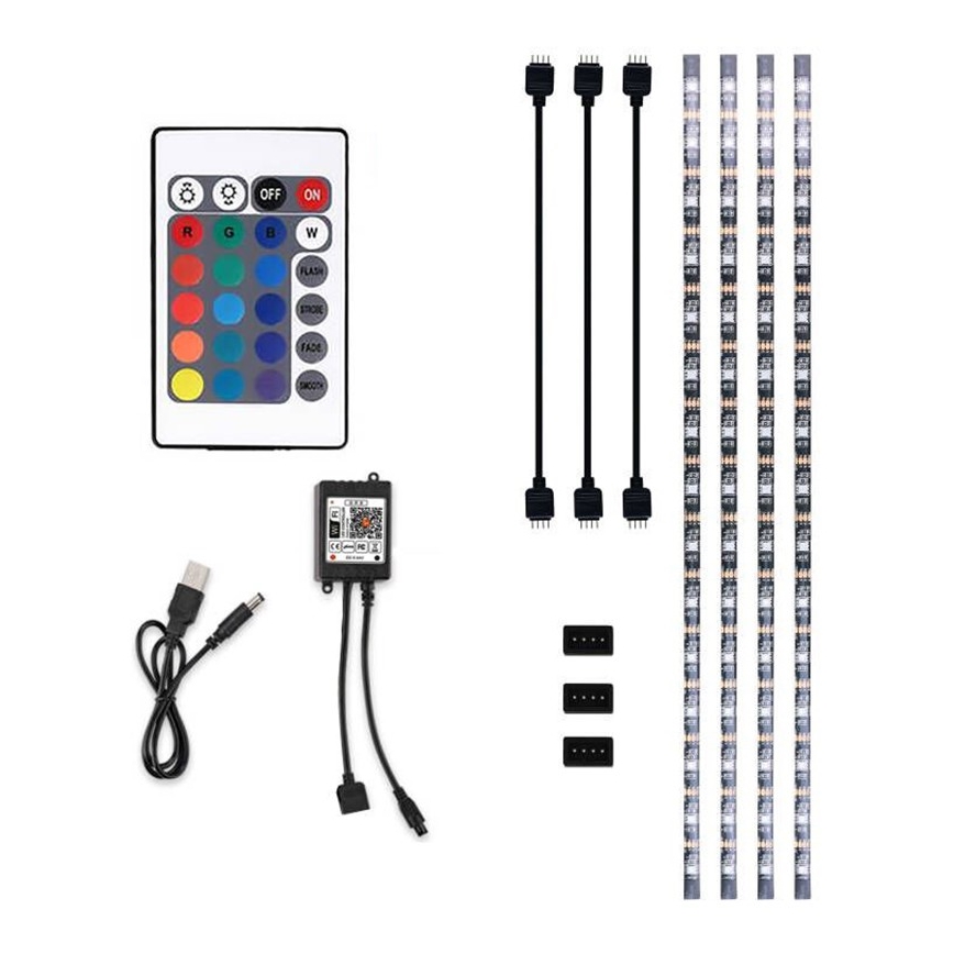 LED RGB Dimmable strip for TV LED/6W/5V Wi-Fi Tuya + remote control 0,5m