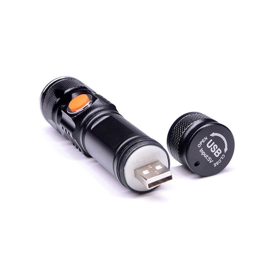LED Rechargeable flashlight USB LED/3W/3,7V IP44