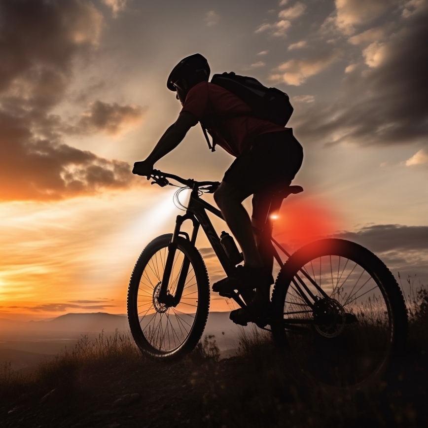 SET 2x LED Dimmable rechargeable bicycle light 350 mAh IP44 red/white