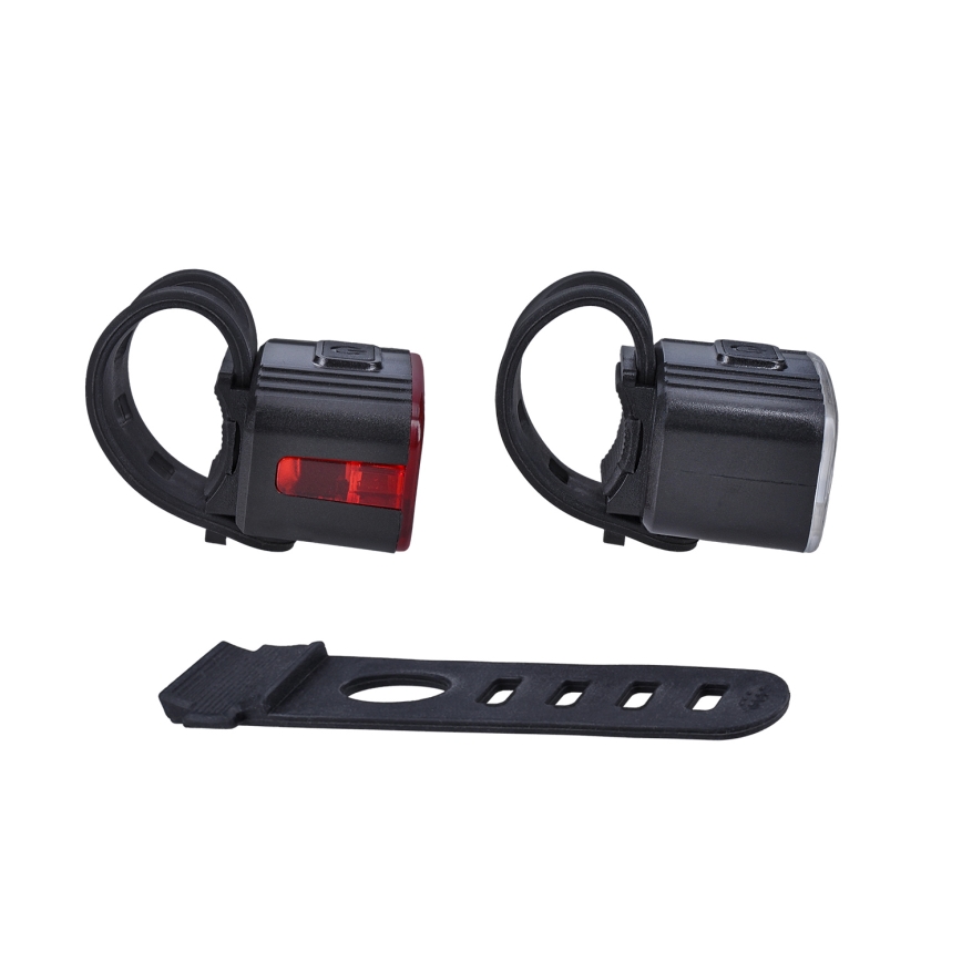 SET 2x LED Dimmable rechargeable bicycle light 350 mAh IP44 red/white