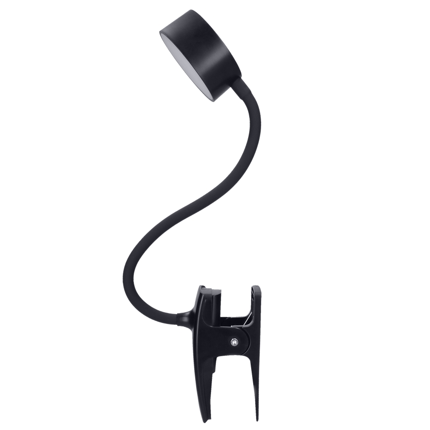 LED Dimmable flexible rechargeable table lamp with clip LED/2W/1800 mAh 3000/4000/6500K black