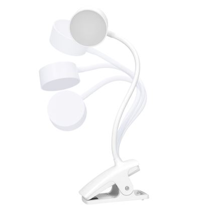 LED Dimmable flexible rechargeable table lamp with clip LED/2W/1800 mAh 3000/4000/6500K white