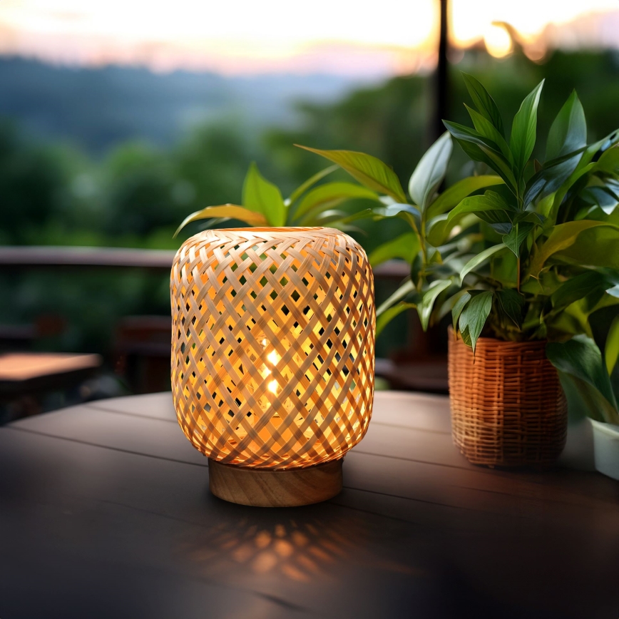 LED Decorative table lamp BOHO LED/2xAAA rattan