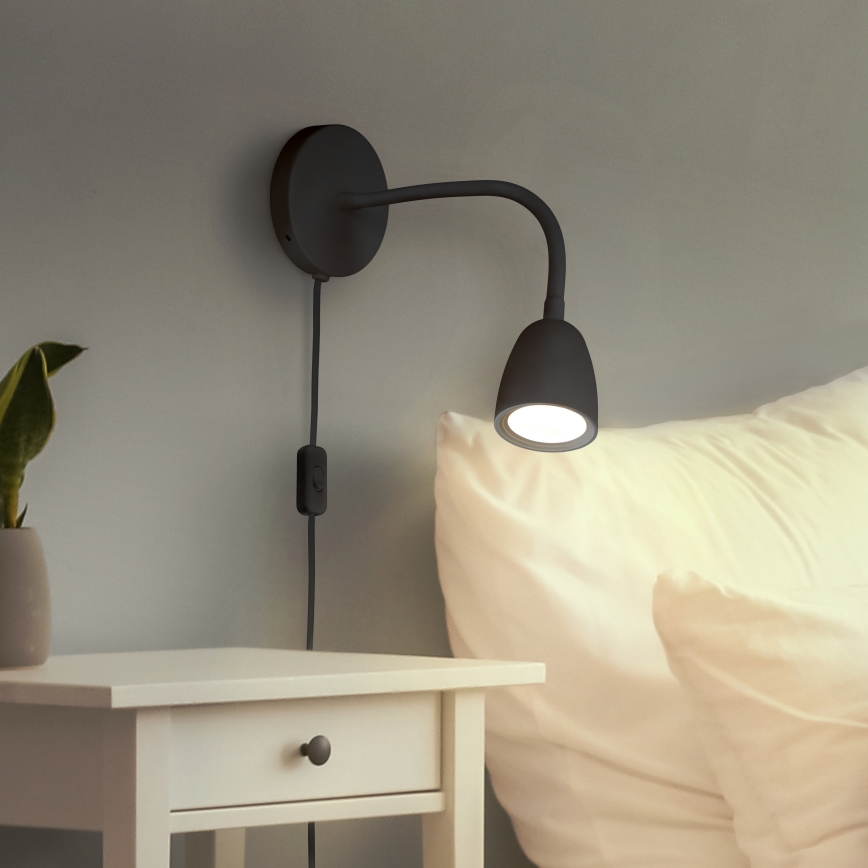 LED Dimmable wall small lamp LED/4W/230V black
