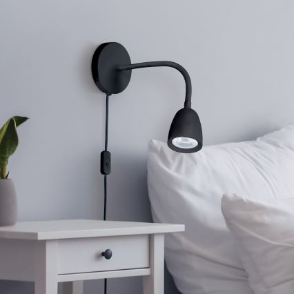 LED Dimmable wall small lamp LED/4W/230V black