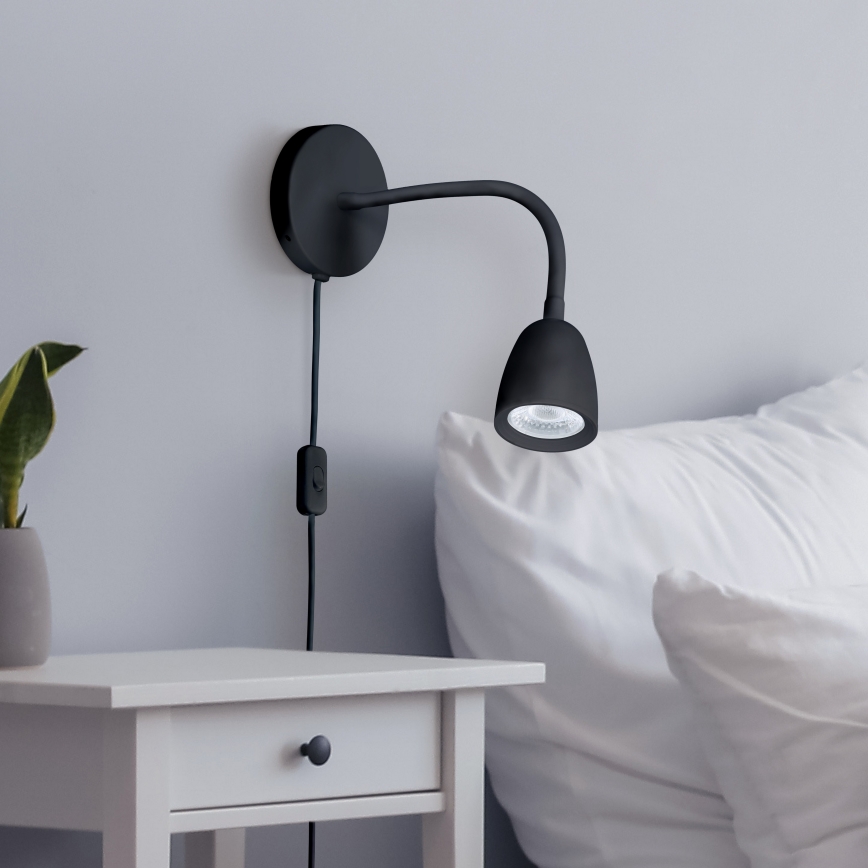 LED Dimmable wall small lamp LED/4W/230V black