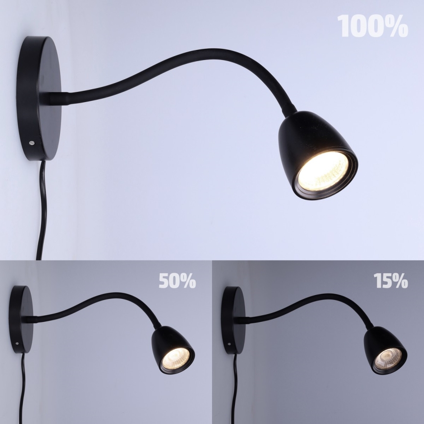 LED Dimmable wall small lamp LED/4W/230V black