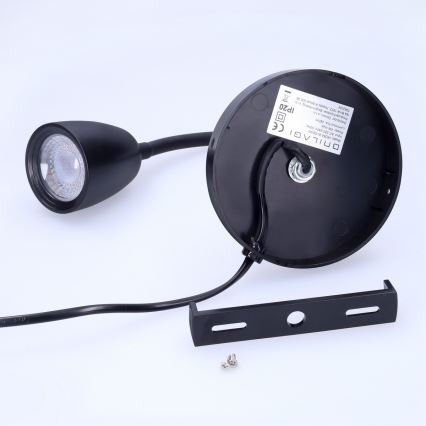 LED Dimmable wall small lamp LED/4W/230V black