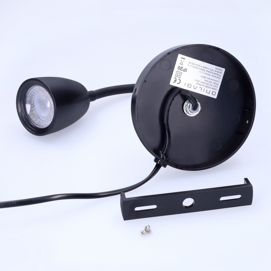 LED Dimmable wall small lamp LED/4W/230V black