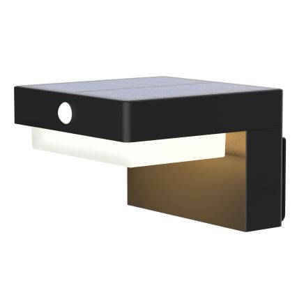 LED Solar wall light with motion and dusk sensor PALERMO LED/5W/2000 mAh IP54 black