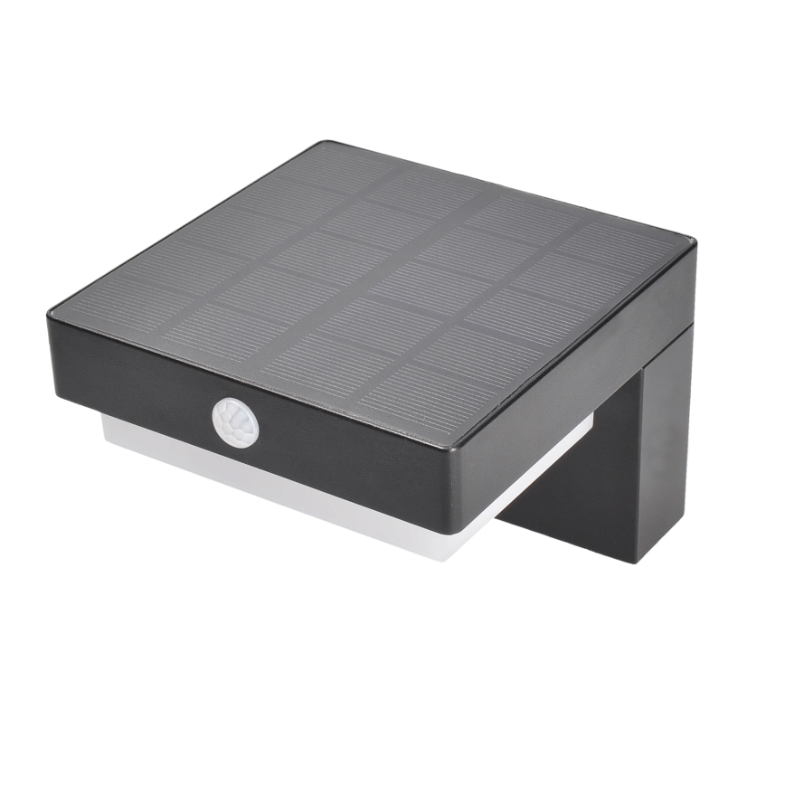 LED Solar wall light with motion and dusk sensor PALERMO LED/5W/2000 mAh IP54 black