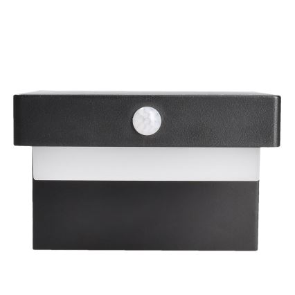 LED Solar wall light with motion and dusk sensor PALERMO LED/5W/2000 mAh IP54 black