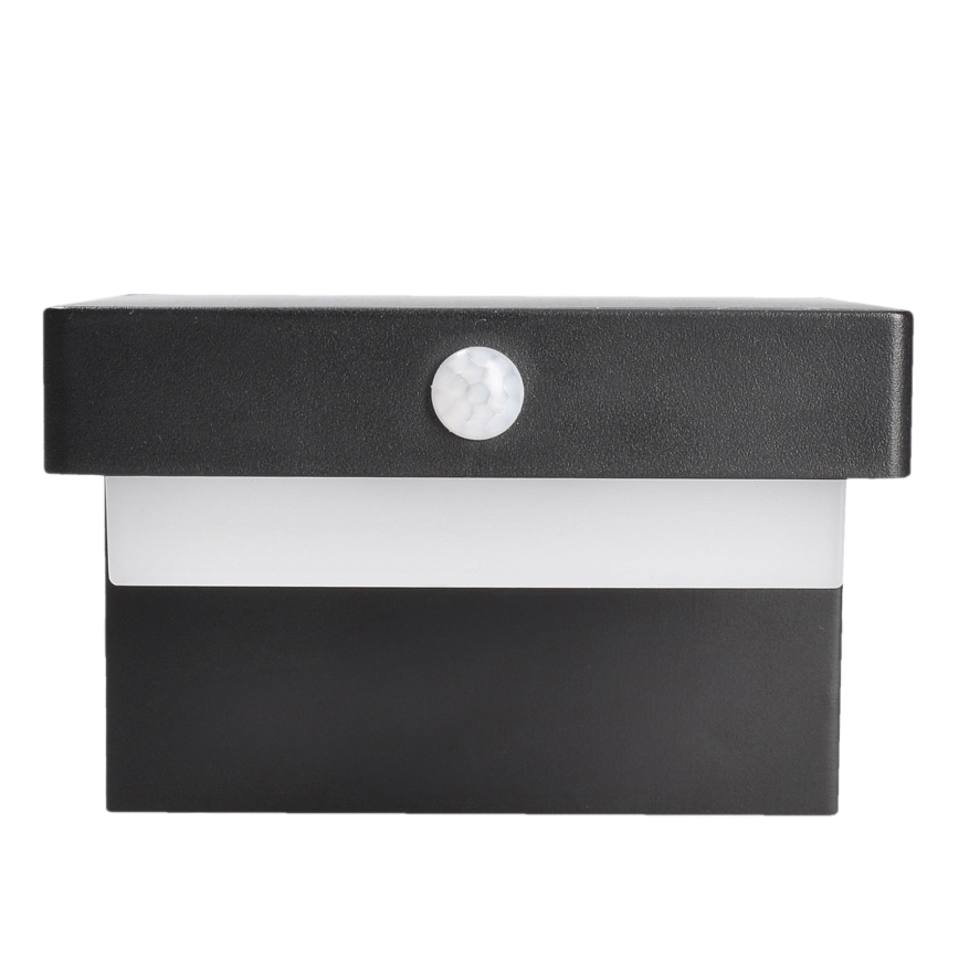 LED Solar wall light with motion and dusk sensor PALERMO LED/5W/2000 mAh IP54 black