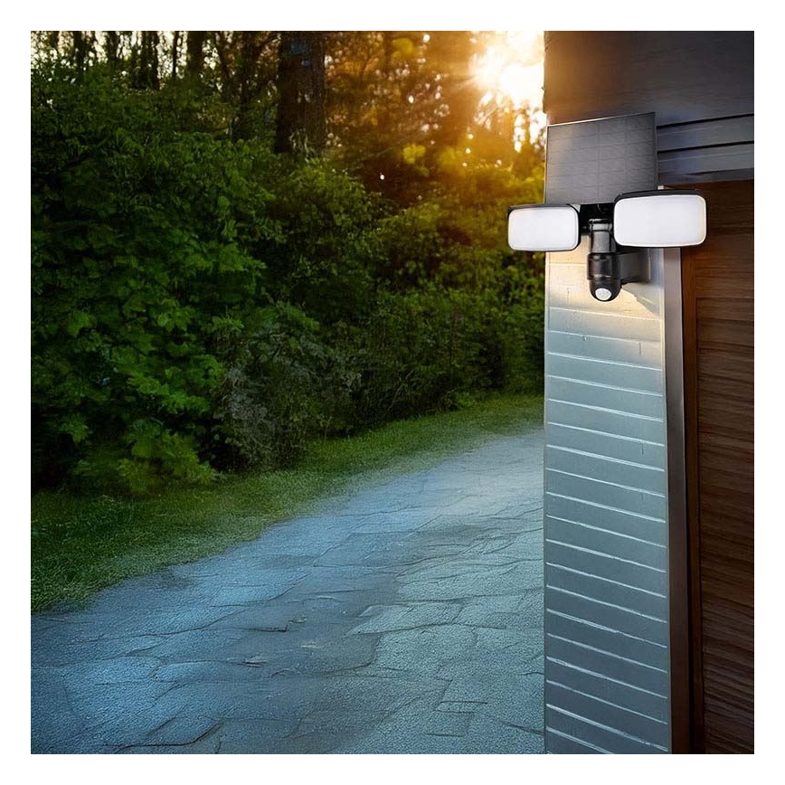 LED Solar Floodlight with Sensor LED/9W/3.7V 3600 mAh IP54