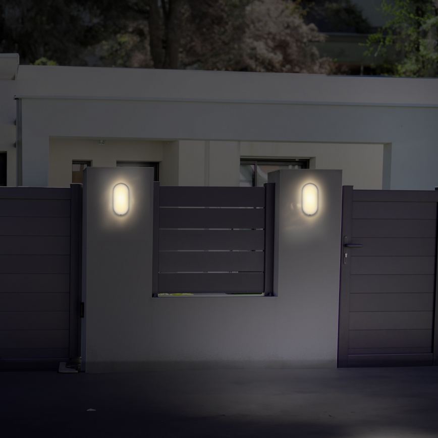 LED Outdoor wall light LED/20W/230V 4000K IP54 grey oval