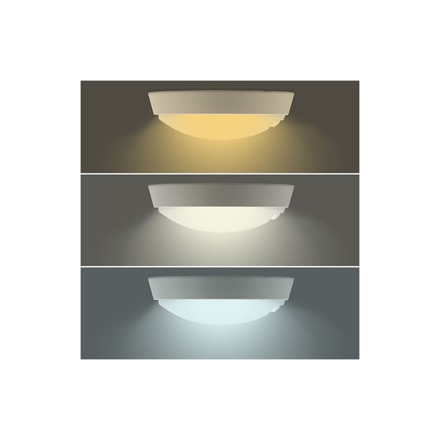 LED outdoor wall light with integrated 2-in-1 sensor LED/20W/230V 3000/4000/6500K IP65 diameter 22 cm