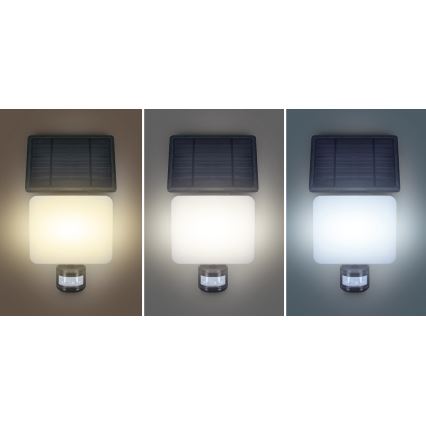 LED Solar floodlight with a motion sensor LED/11W/3,7V 4400mAh 3000K/4000K/6500K IP54