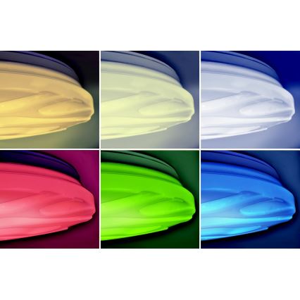 LED RGB Dimmable ceiling light WAVE LED/30W/230V Wi-Fi Tuya + remote control