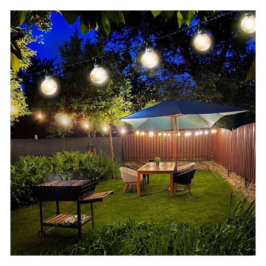 LED Outdoor decorative chain GARLAND 25xE12 20m IP44 warm white