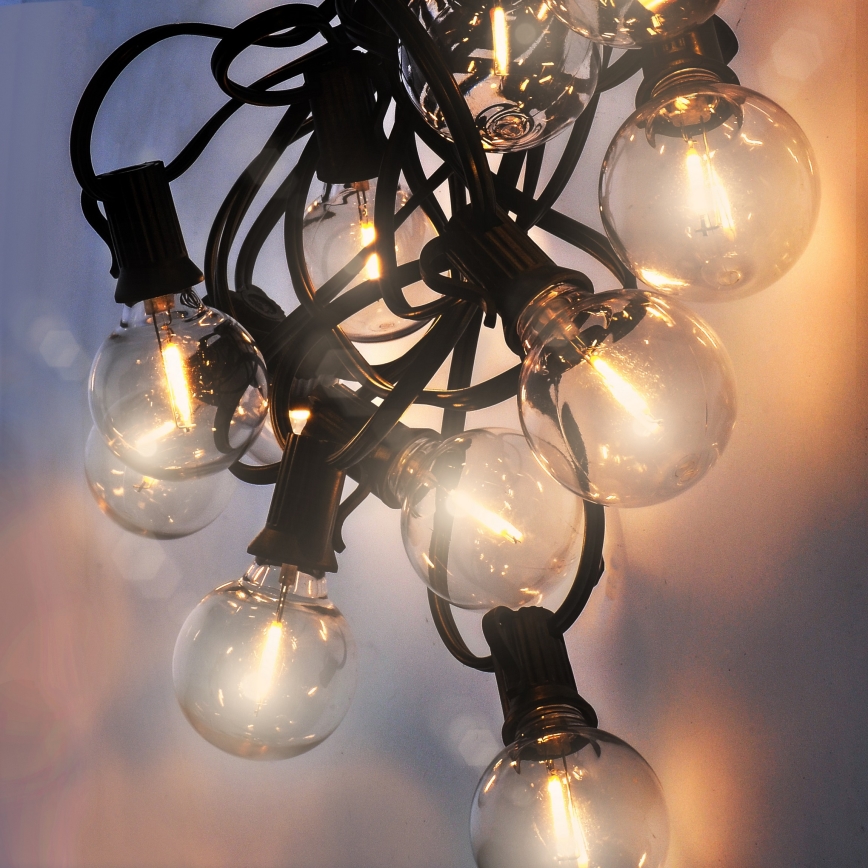 LED Outdoor decorative chain GARLAND 25xE12 20m IP44 warm white