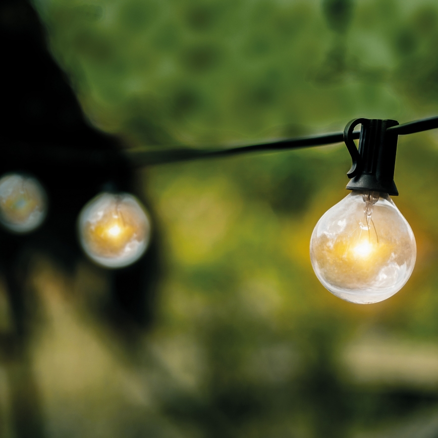 LED Outdoor decorative chain GARLAND 25xE12 20m IP44 warm white