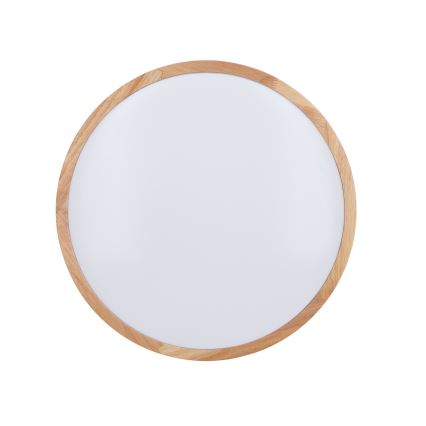 LED Dimmable ceiling light WOODY LED/48W/230V 3000-6500K oak d. 38 cm + remote control