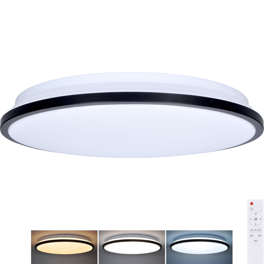 LED Dimmable ceiling light JAMIL LED/48W/230V 3000-6500K black + remote control