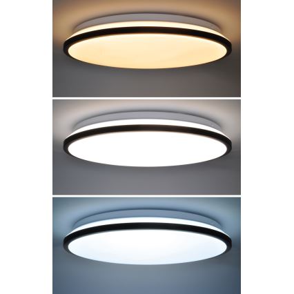LED Dimmable ceiling light JAMIL LED/48W/230V 3000-6500K black + remote control