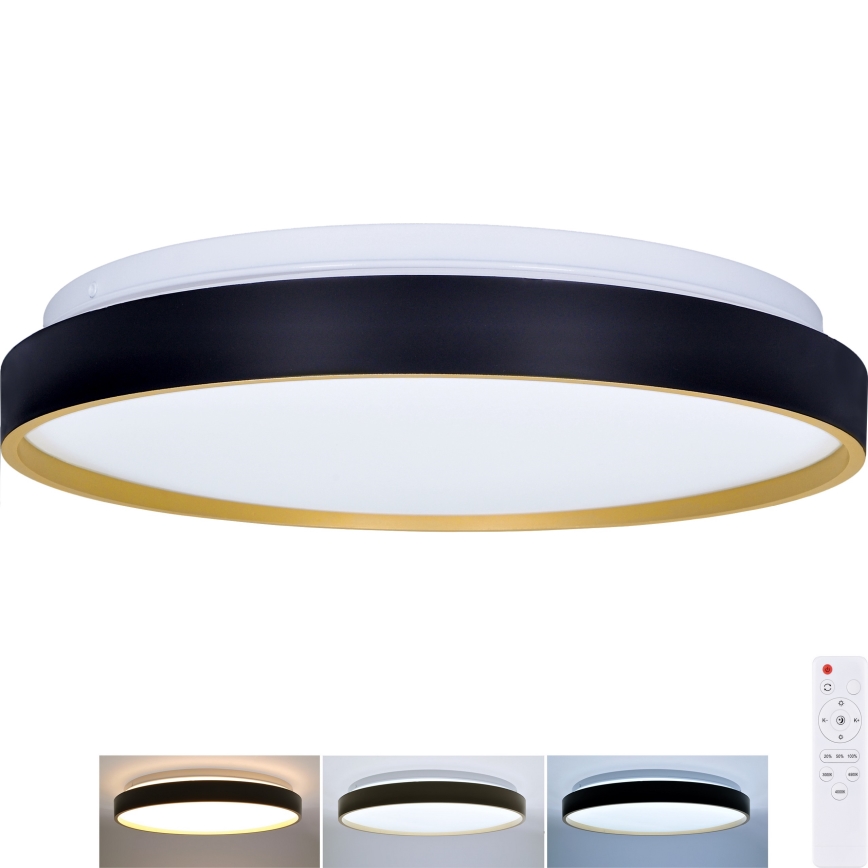 LED Dimmable ceiling light CALA LED/48W/230V 3000-6500K black/gold + remote control
