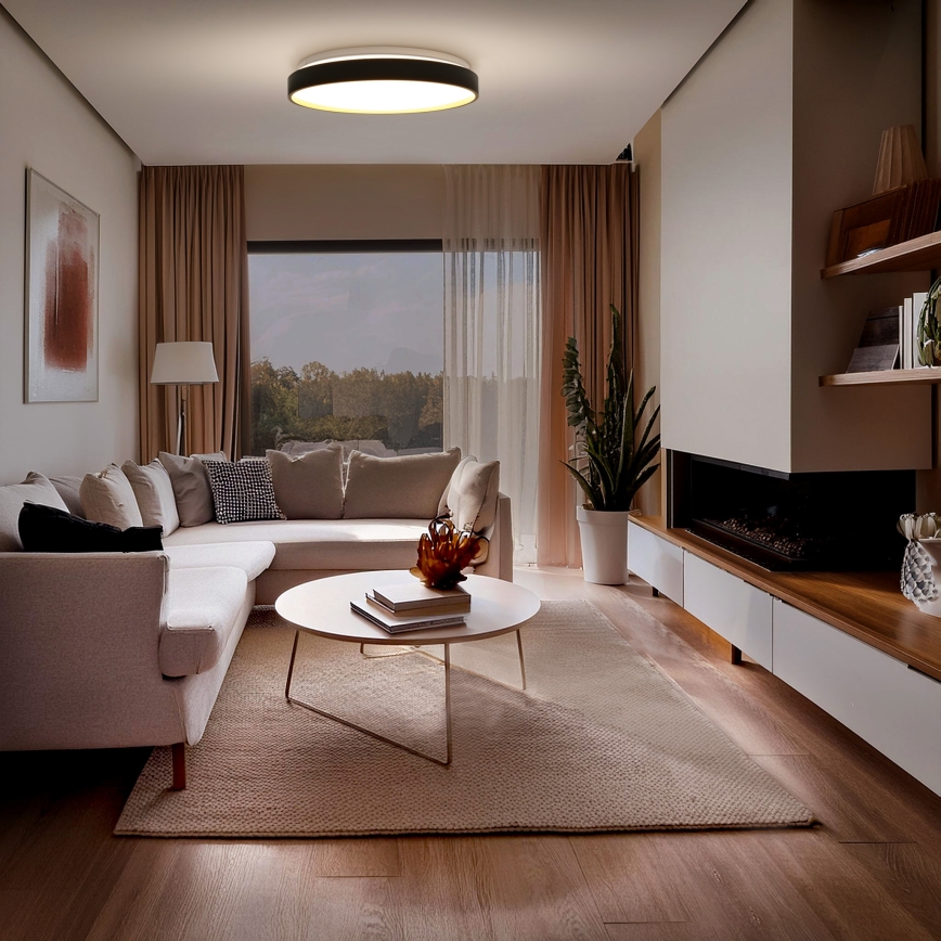 LED Dimmable ceiling light CALA LED/48W/230V 3000-6500K black/gold + remote control