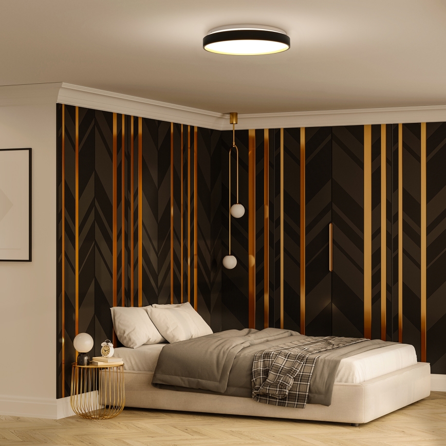 LED Dimmable ceiling light CALA LED/48W/230V 3000-6500K black/gold + remote control