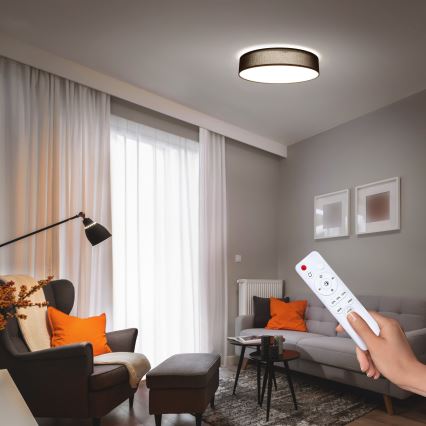 LED Dimmable ceiling light PENLEY LED/48W/230V 3000-6500K d. 40 cm black + remote control