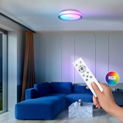 LED RGB Dimmable ceiling light FLOCO LED/30W/230V 3000-6500K + RGB/6W d. 40cm + remote control