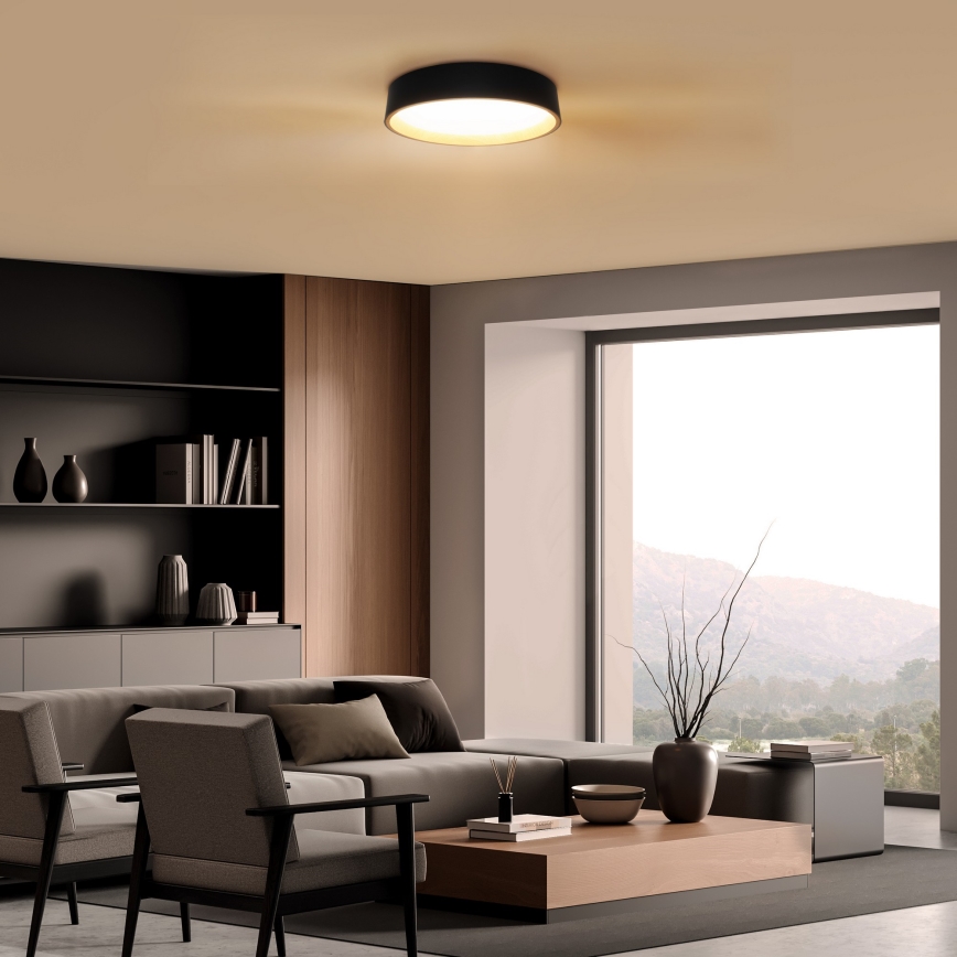 LED Dimmable ceiling light LARIOS LED/48W/230V 3000-6500K d. 39 cm black + remote control