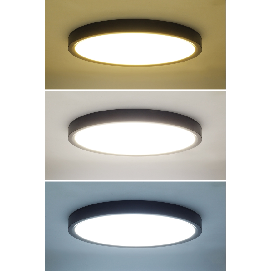 LED Dimmable ceiling light ESTELA LED/36W/230V d. 30 cm black + remote control