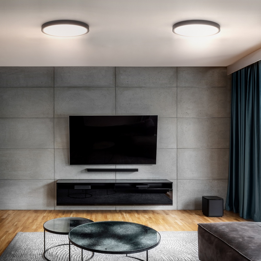 LED Dimmable ceiling light ESTELA LED/36W/230V d. 30 cm black + remote control