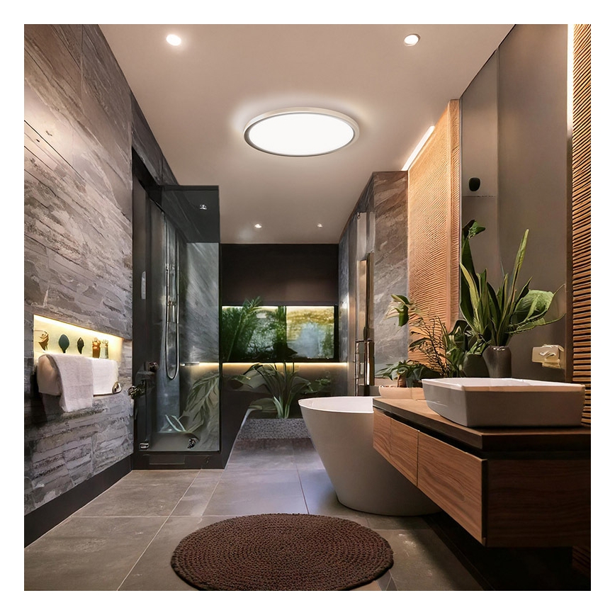 ACATE LED Bathroom ceiling light — 18W / 230V, selectable 3000/4000/6000K, Ø 22 cm, IP54