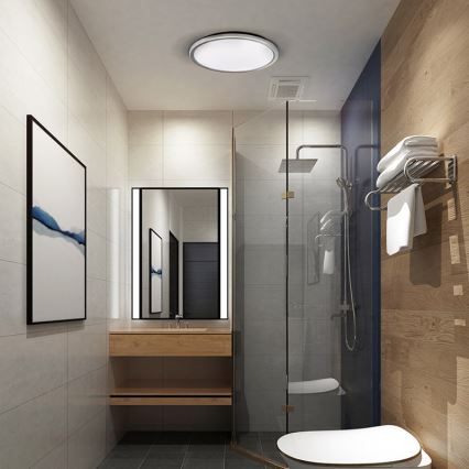 ACATE LED Bathroom ceiling light — 18W / 230V, selectable 3000/4000/6000K, Ø 22 cm, IP54